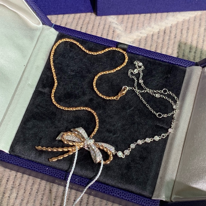 Chaumet尚美insolence滿鑽蝴蝶結項鍊 2018購入，上身非常大氣-1