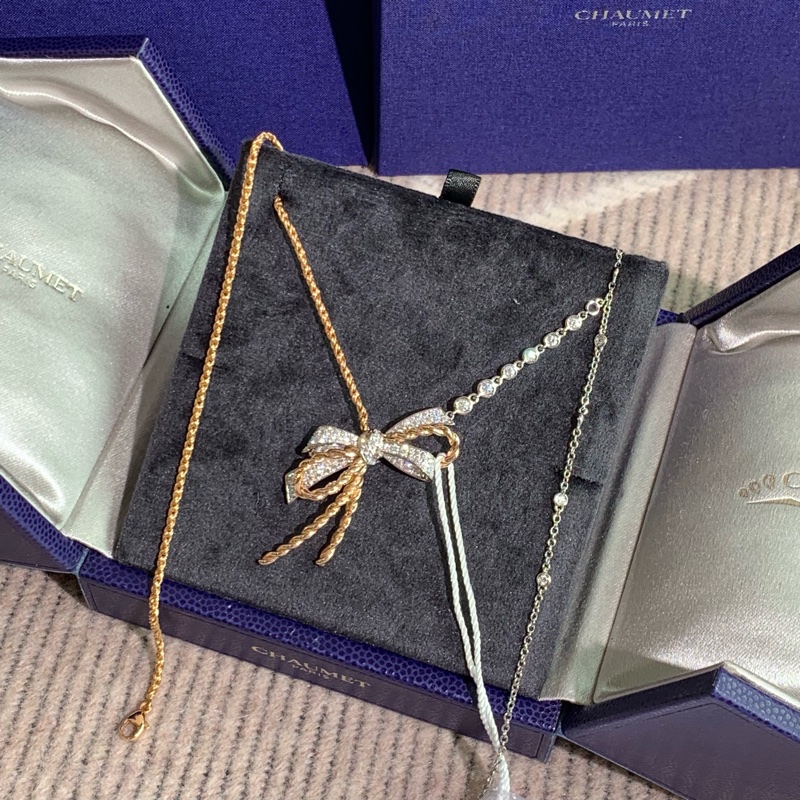 Chaumet尚美insolence滿鑽蝴蝶結項鍊 2018購入，上身非常大氣-5