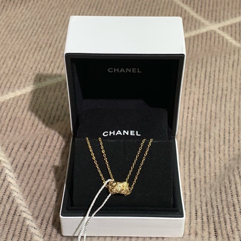 Chanel香奈兒Coco crush帶鑽項鍊米金