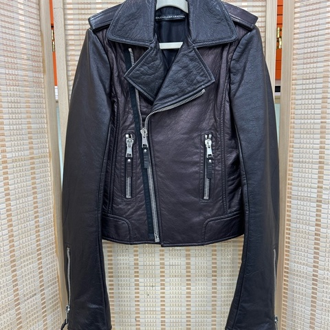 Balenciaga 棕黑色機車皮衣 34碼