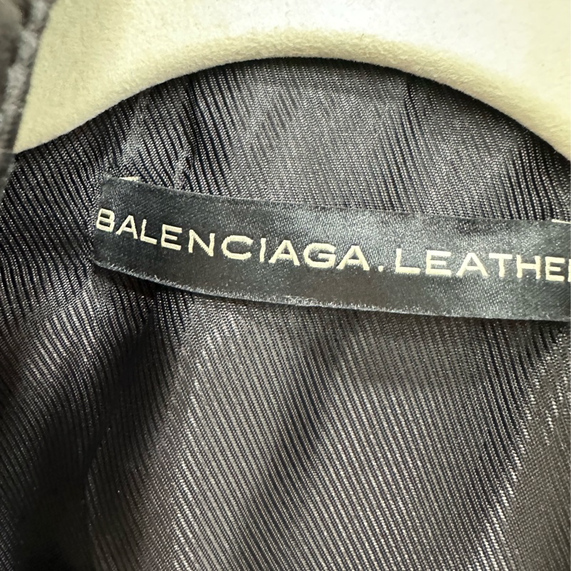 Balenciaga 棕黑色機車皮衣 34碼-2