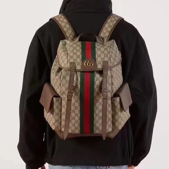 #🤵🏻‍♂️Gucci古驰 ophidia老花男士双肩包  尺寸34×40-0