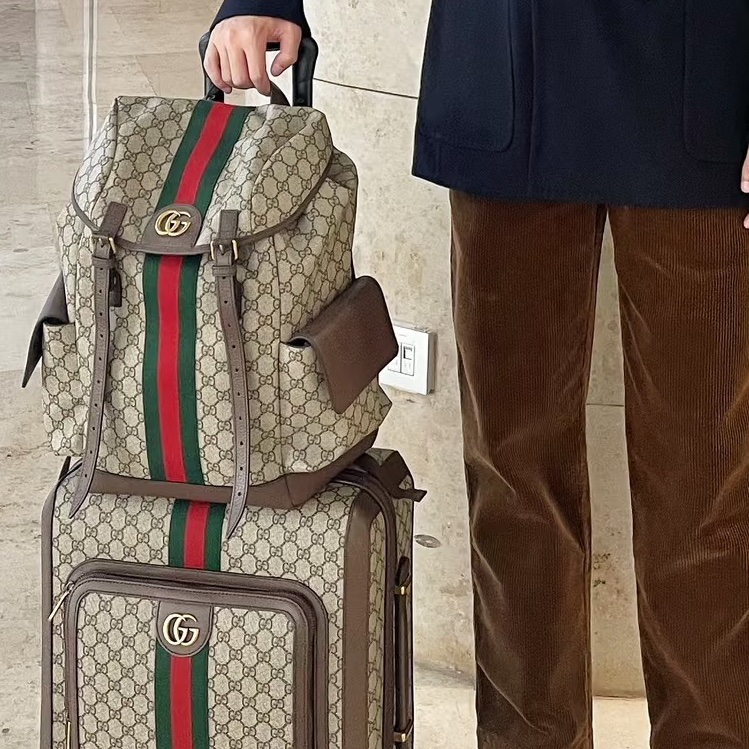 #🤵🏻‍♂️Gucci古驰 ophidia老花男士双肩包  尺寸34×40-3