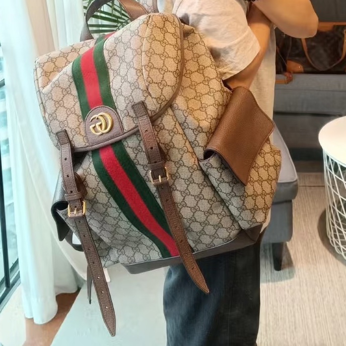 #🤵🏻‍♂️Gucci古驰 ophidia老花男士双肩包  尺寸34×40-4