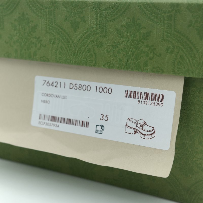 專櫃38,000（全新♥️閒置品）Gucci 古馳 Horsebit 黑色牛皮 銀色馬銜扣 鋸齒厚底樂福鞋 EU35-12