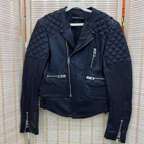 Balenciaga 巴黎世家 黑色機車皮衣夾克外套 34碼