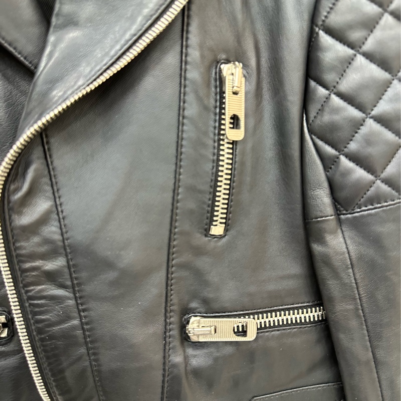 Balenciaga 巴黎世家 黑色機車皮衣夾克外套 34碼-4