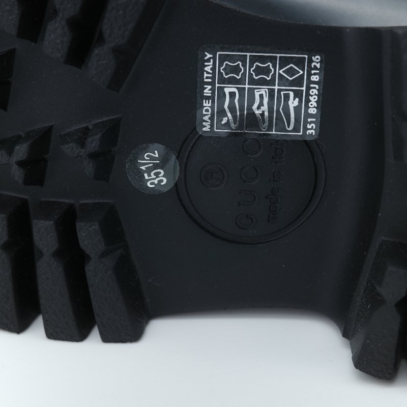 專櫃 38,000（全新♥️閒置品）Gucci 古馳 Horsebit 黑色牛皮 銀色馬銜扣 鋸齒厚底樂福鞋 EU35.5-3