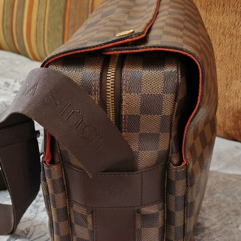 LV路易威登棕色棋盤格單肩斜挎豆腐包 尺寸：28×25×15釐米有防塵袋-8