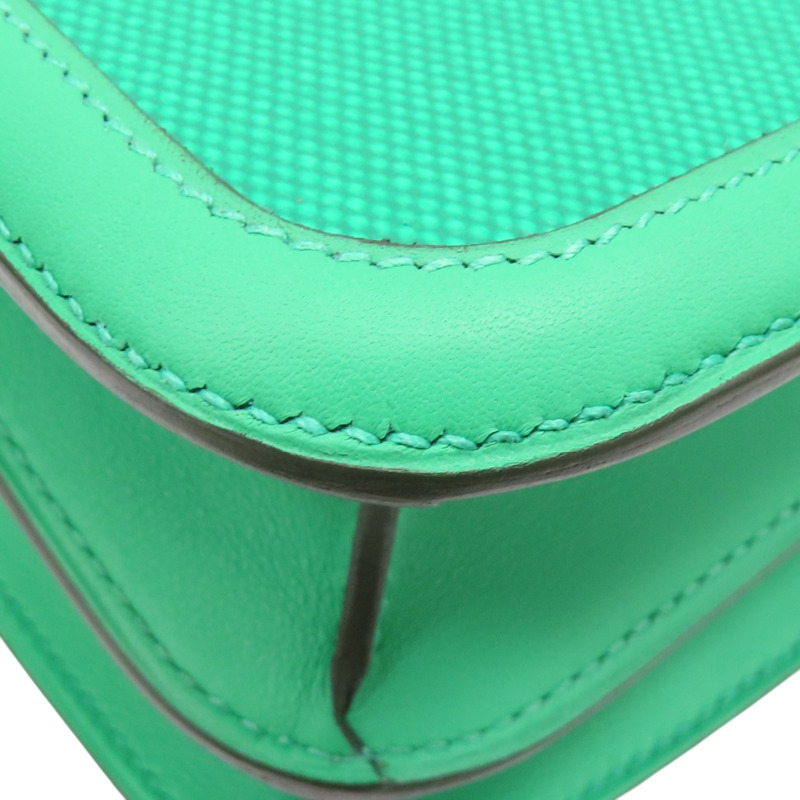 薄荷綠色 Swift牛皮 帆布 Constance 康康包 肩背包 Z刻 銀釦【HERMES 愛馬仕】-11