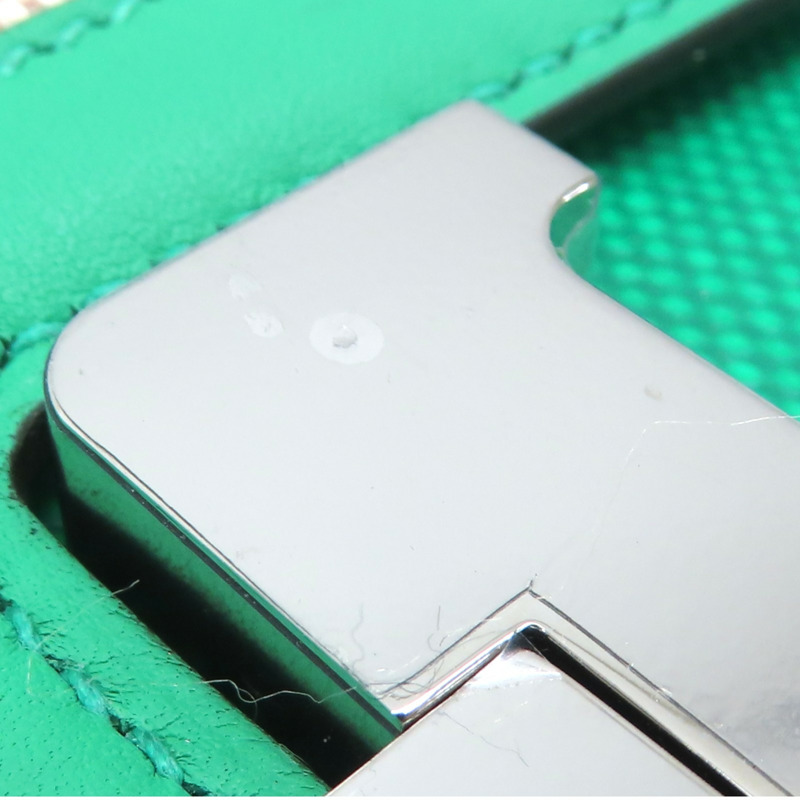 薄荷綠色 Swift牛皮 帆布 Constance 康康包 肩背包 Z刻 銀釦【HERMES 愛馬仕】-13