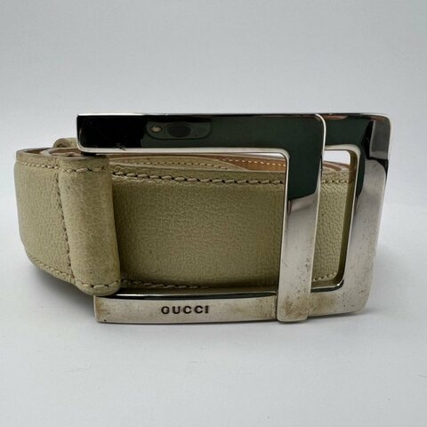 GUCCI 方形扣頭皮帶