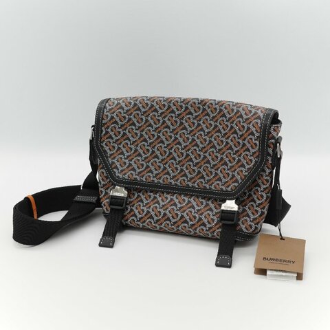 Burberry 巴寶莉 TB Print 經典印花 帆布 小牛皮 斜背 郵差包