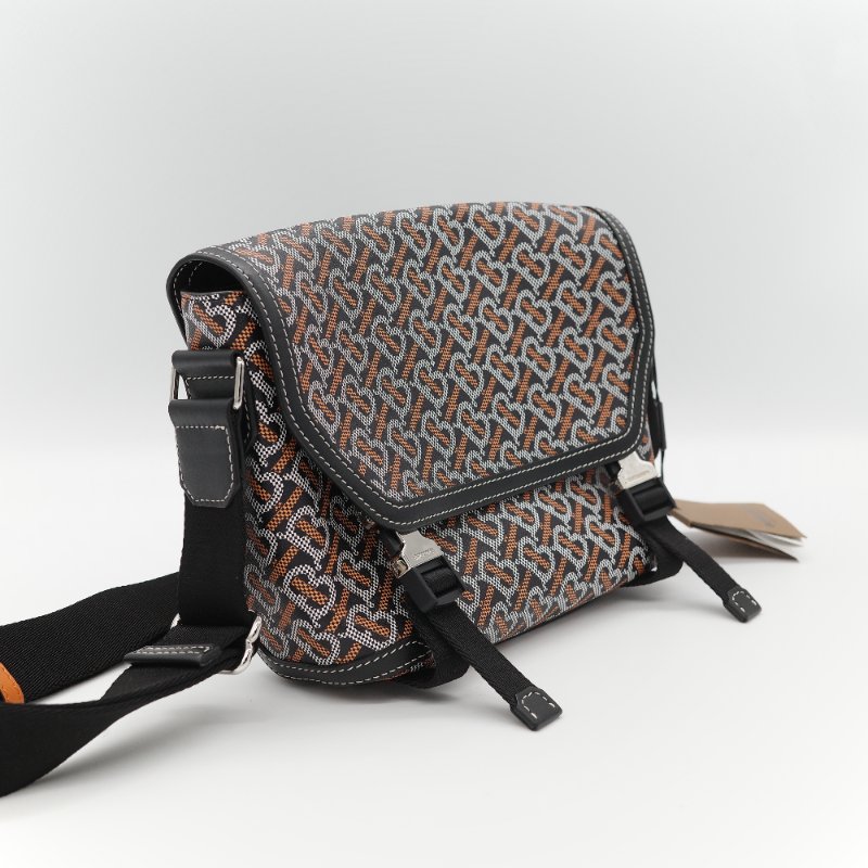 Burberry 巴寶莉 TB Print 經典印花 帆布 小牛皮 斜背 郵差包-3