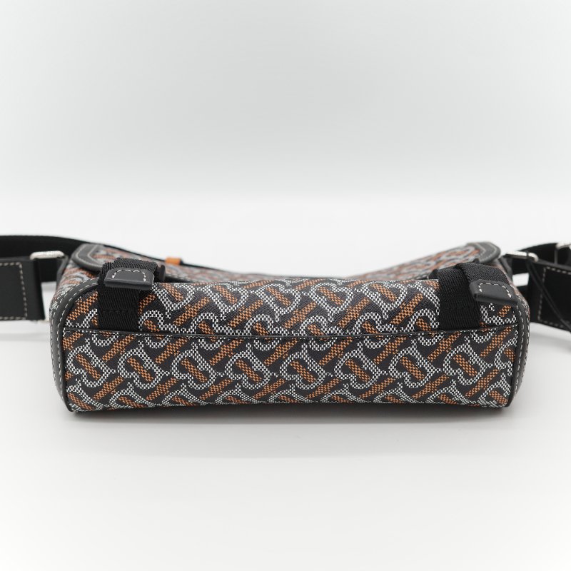 Burberry 巴寶莉 TB Print 經典印花 帆布 小牛皮 斜背 郵差包-7