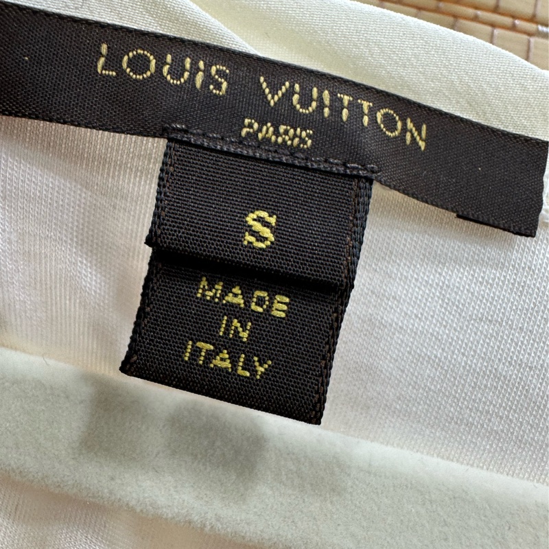 LV/ Louis Vuitton路易威登白色字母印花T卹 S碼-2