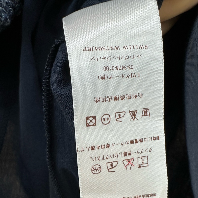 LV/Louis Vuitton 路易威登 鈕扣褶皺設計短袖T卹 XS碼-3