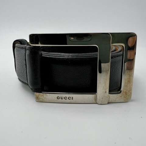 GUCCI 方形扣頭皮帶