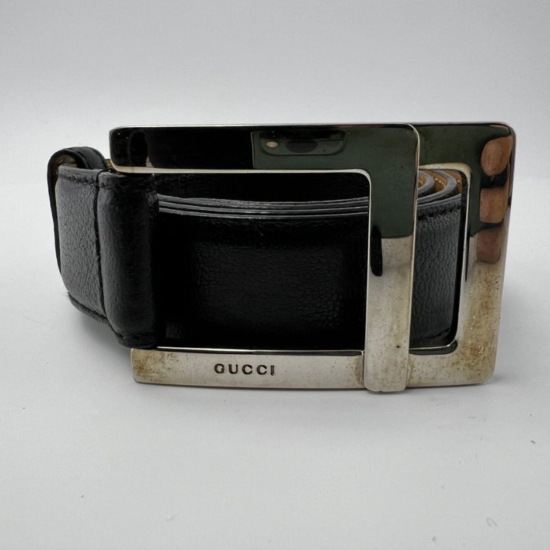 GUCCI 方形扣頭皮帶-0