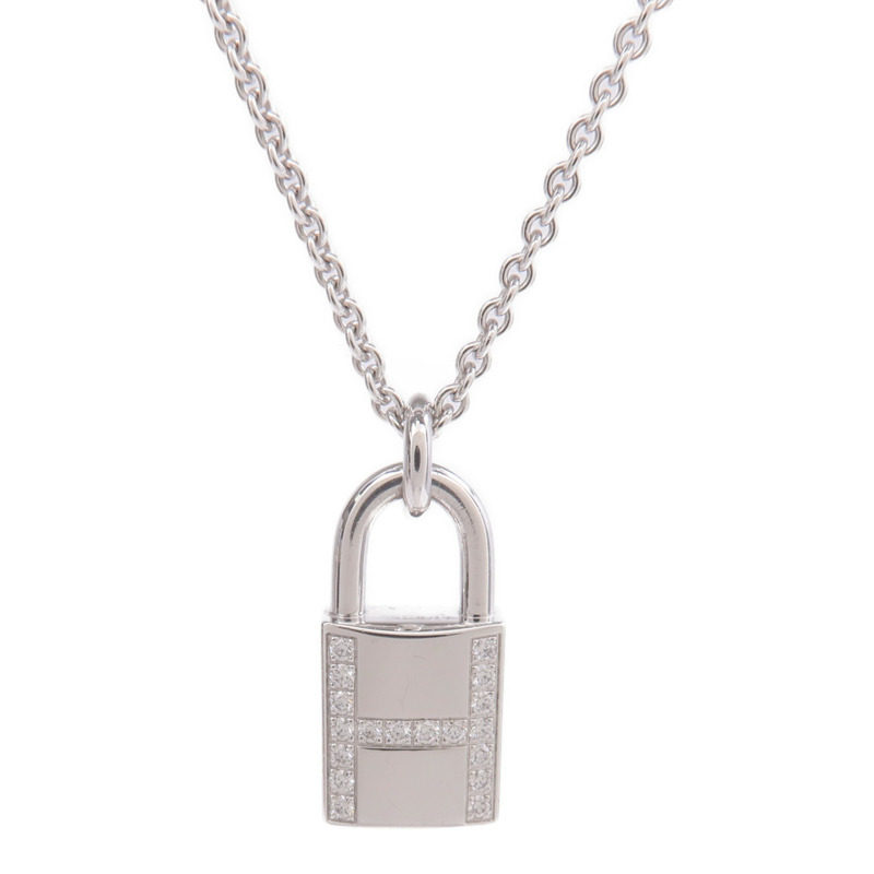 HERMES 18K白金Kelly Cadenas Pendant鑽石項鍊-2