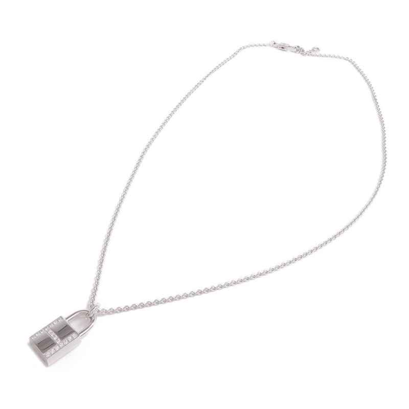 HERMES 18K白金Kelly Cadenas Pendant鑽石項鍊-3