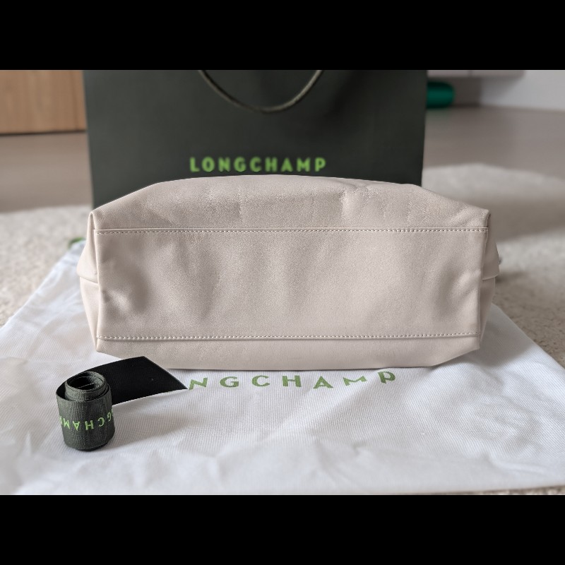 🌿 Longchamp 經典皮革肩背包hobo包（可調節背帶）-7