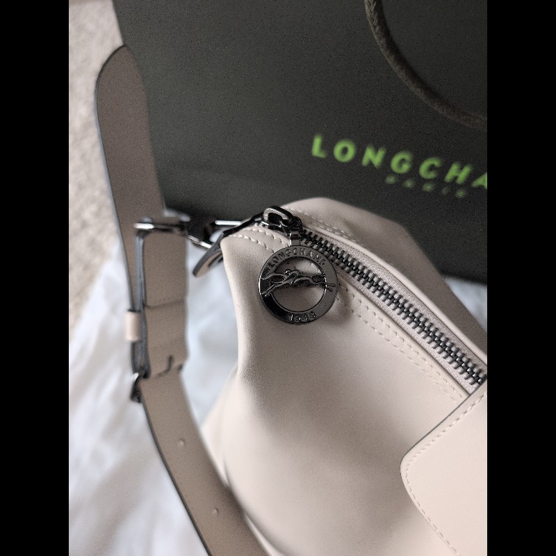 🌿 Longchamp 經典皮革肩背包hobo包（可調節背帶）-12