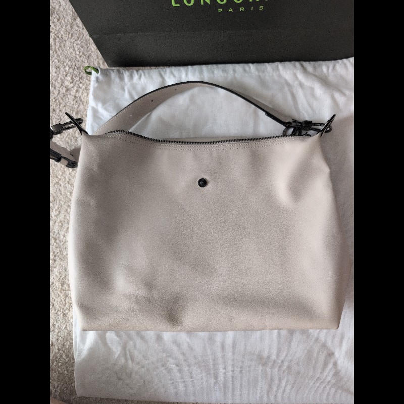 🌿 Longchamp 經典皮革肩背包hobo包（可調節背帶）-16