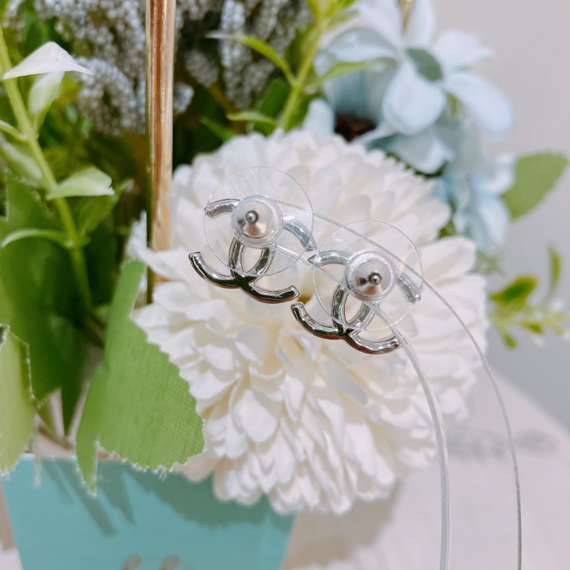 TK1988 香奈兒 經典 雙C 純銀 耳環 Chanel 26P CC Logo Silver Earrings-6