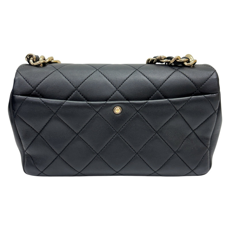 黑色 菱格紋 羊皮 鍊帶 肩背包【CHANEL 香奈兒】-2