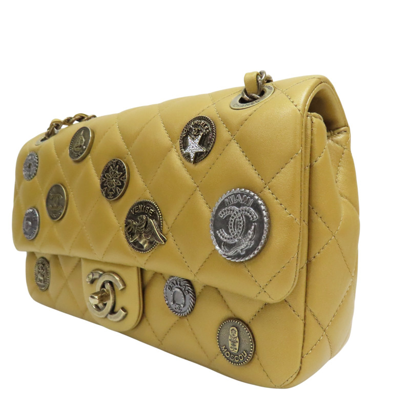 金色 菱格紋 牛皮 金幣裝飾 Paris-Dubai Medallion 鏈帶 肩背包【CHANEL 香奈兒】-2