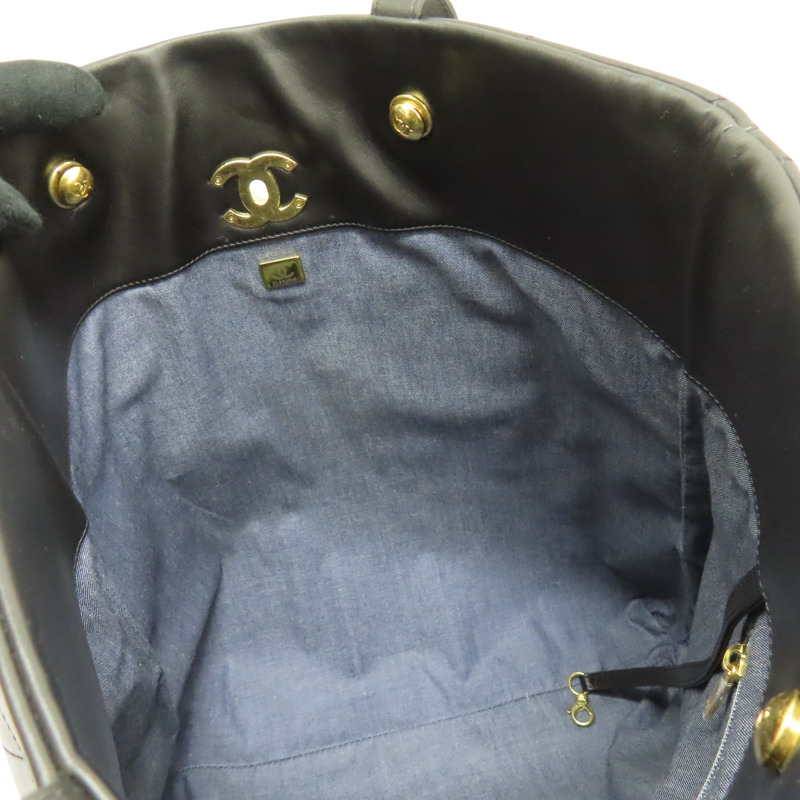 黑色 牛皮 CC Club Monaco 兩用包 金扣【CHANEL 香奈兒】-4