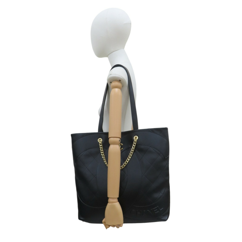 黑色 牛皮 CC Club Monaco 兩用包 金扣【CHANEL 香奈兒】-10