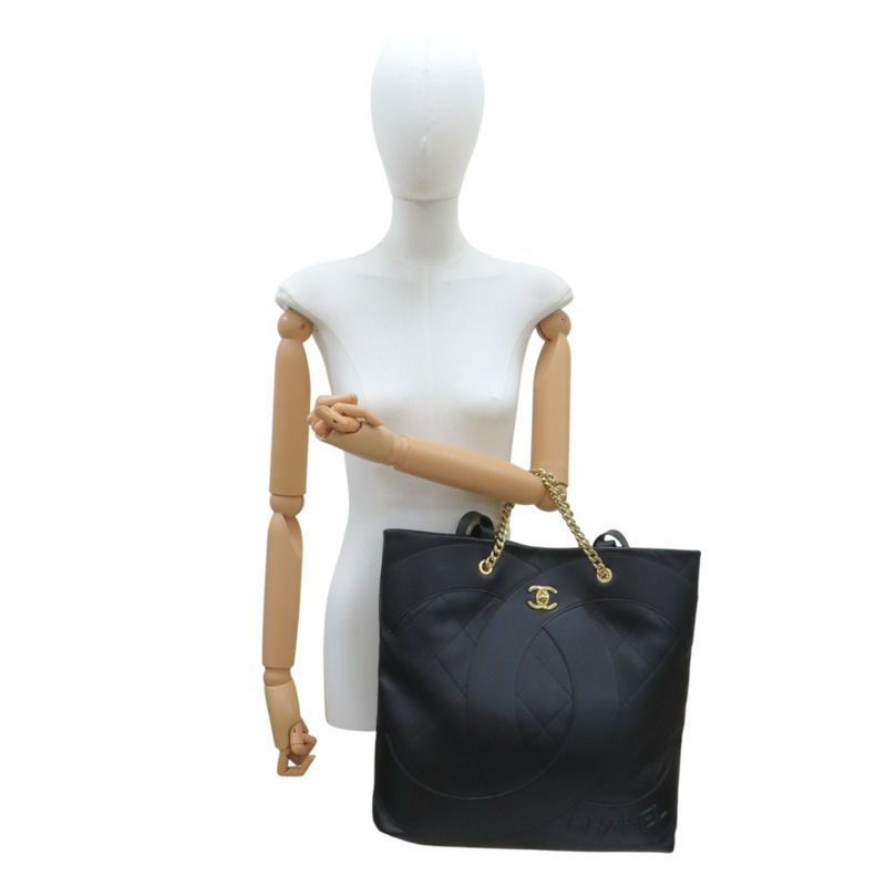 黑色 牛皮 CC Club Monaco 兩用包 金扣【CHANEL 香奈兒】-11