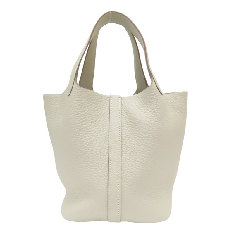 白色 Clemence牛皮 Picotin Lock 18 手提包 K刻 金扣【HERMES 愛馬仕】-1