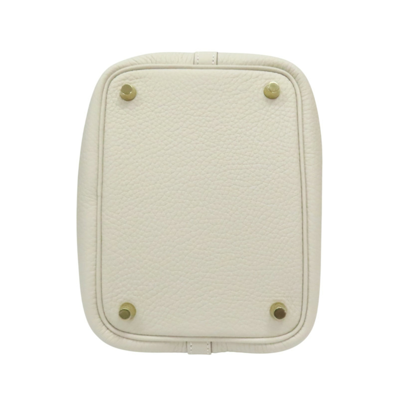 白色 Clemence牛皮 Picotin Lock 18 手提包 K刻 金扣【HERMES 愛馬仕】-3