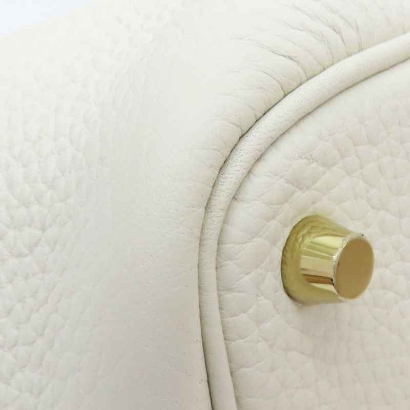 白色 Clemence牛皮 Picotin Lock 18 手提包 K刻 金扣【HERMES 愛馬仕】-7