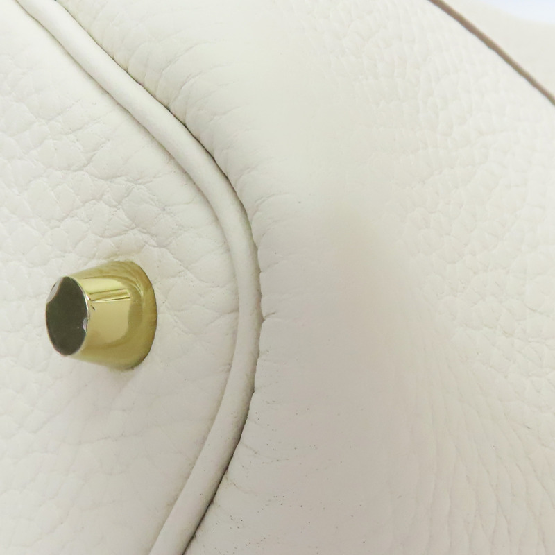 白色 Clemence牛皮 Picotin Lock 18 手提包 K刻 金扣【HERMES 愛馬仕】-8