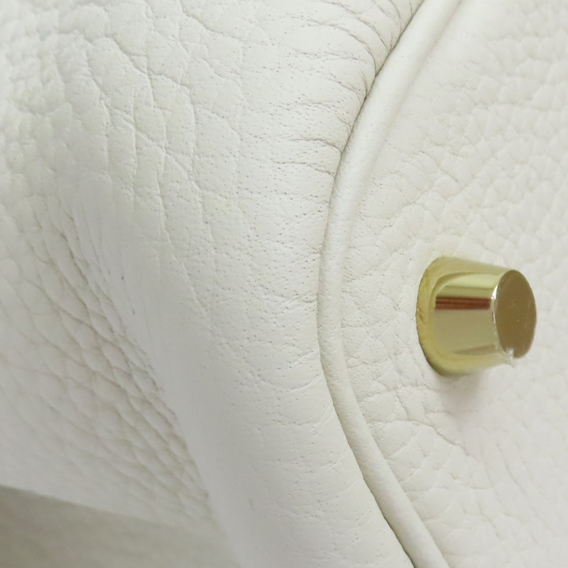 白色 Clemence牛皮 Picotin Lock 18 手提包 K刻 金扣【HERMES 愛馬仕】-9