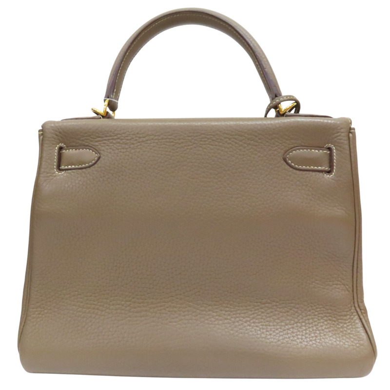 大象灰 Clemence牛皮 Kelly 28 凱莉包 兩用包 T刻 金釦【HERMES 愛馬仕】-1