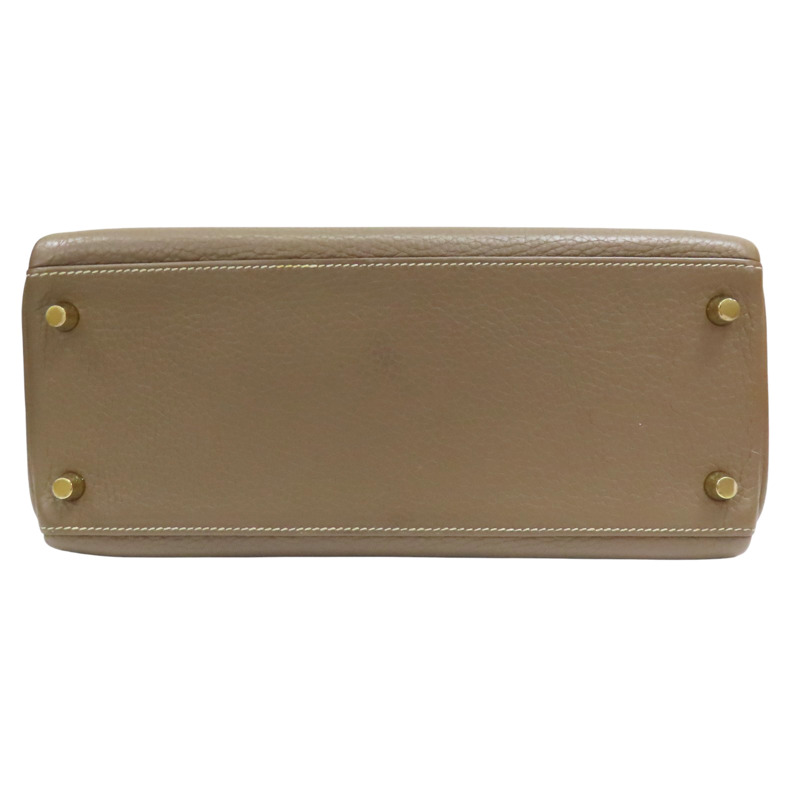 大象灰 Clemence牛皮 Kelly 28 凱莉包 兩用包 T刻 金釦【HERMES 愛馬仕】-3