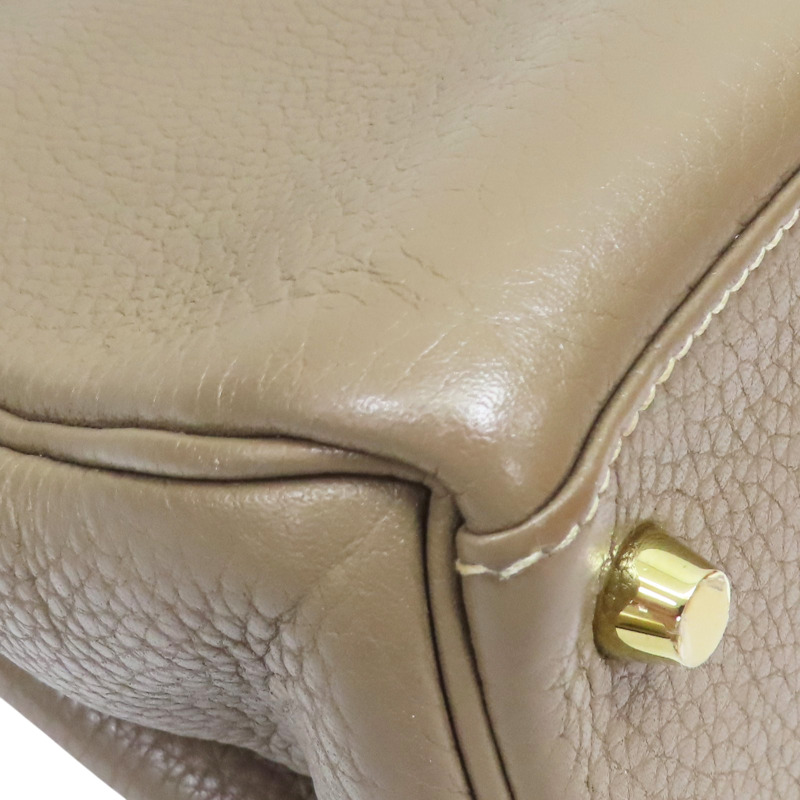 大象灰 Clemence牛皮 Kelly 28 凱莉包 兩用包 T刻 金釦【HERMES 愛馬仕】-12