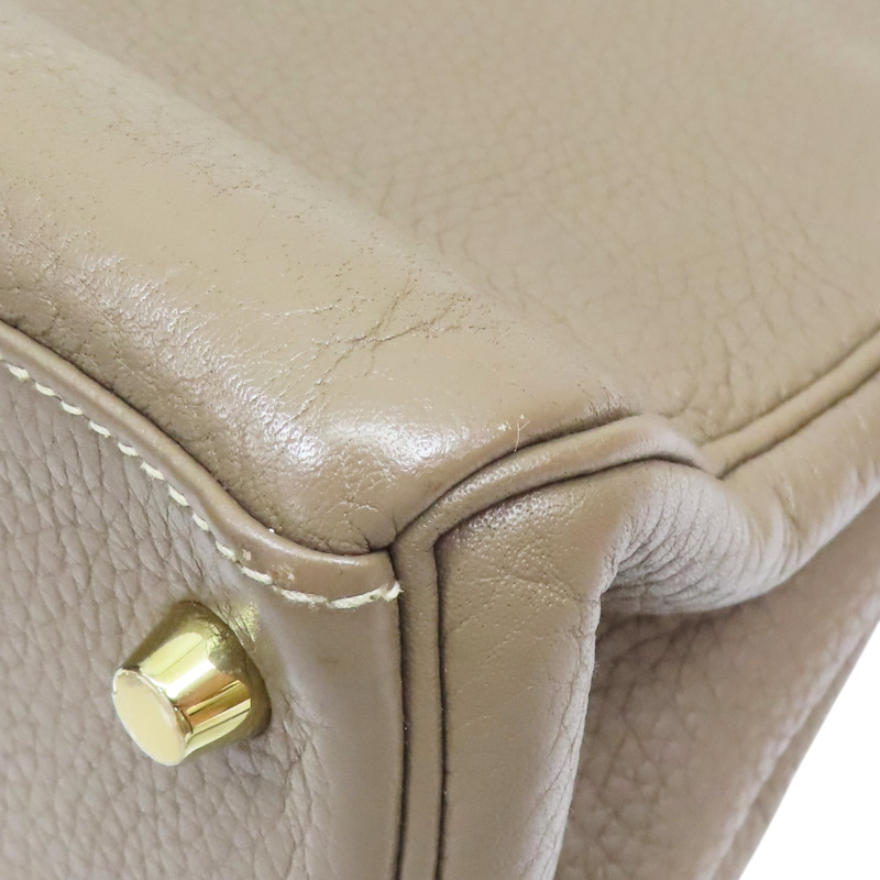 大象灰 Clemence牛皮 Kelly 28 凱莉包 兩用包 T刻 金釦【HERMES 愛馬仕】-13