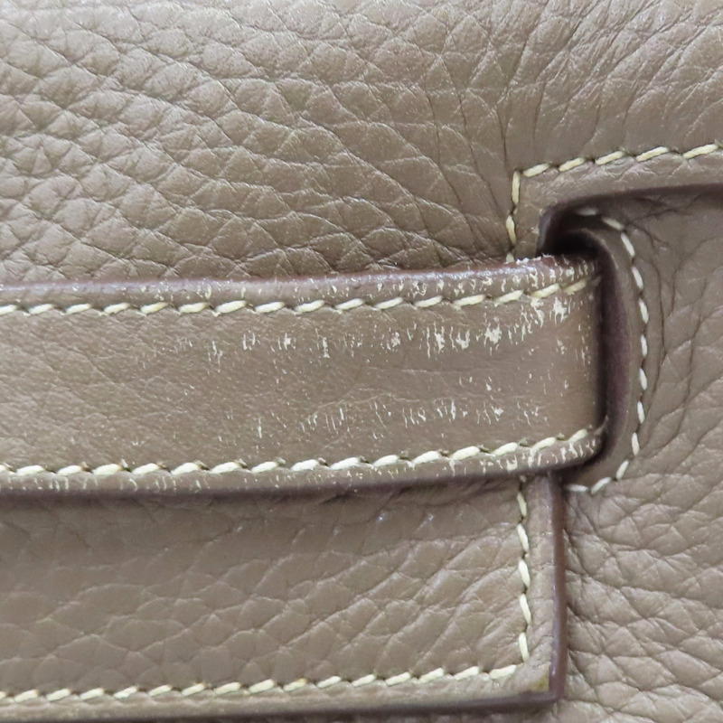 大象灰 Clemence牛皮 Kelly 28 凱莉包 兩用包 T刻 金釦【HERMES 愛馬仕】-14