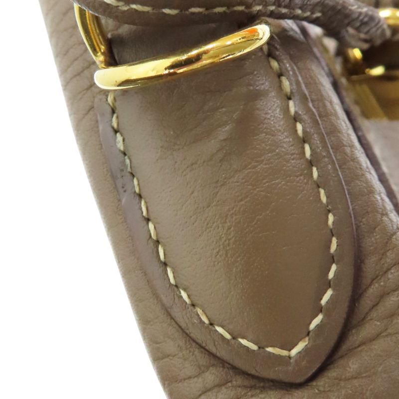 大象灰 Clemence牛皮 Kelly 28 凱莉包 兩用包 T刻 金釦【HERMES 愛馬仕】-16