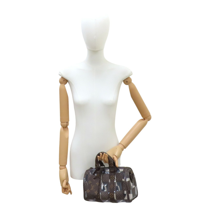 棕色 原花帆布 透明格紋 Keepall Bandouliere 25 兩用包 M20872【LOUIS VUITTON LV 路易威登】 M20872-10