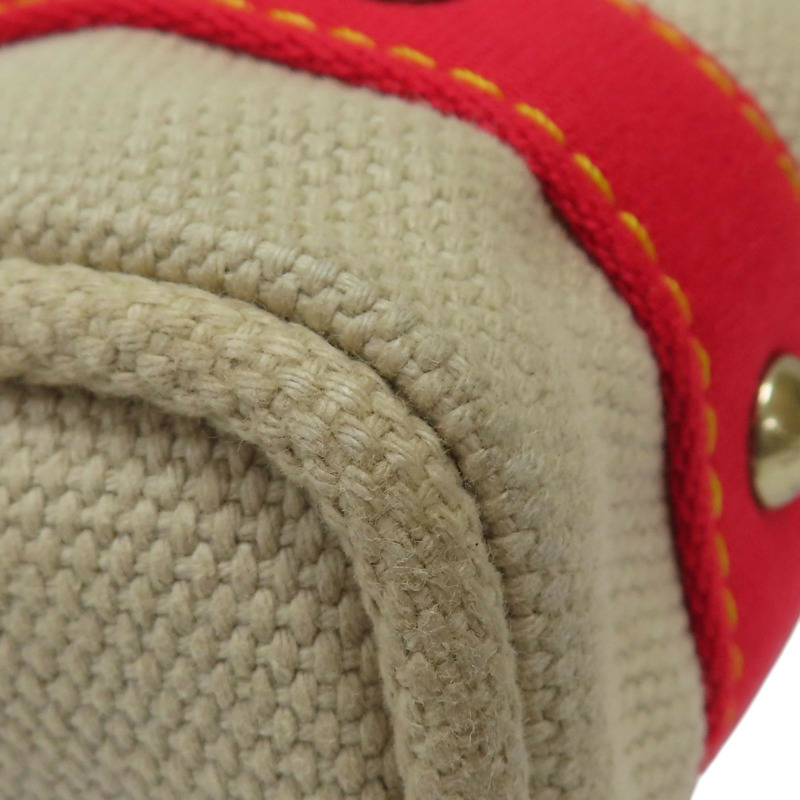 米/紅色 帆布 Antigua Cabas PM 手提包【LOUIS VUITTON LV 路易威登】 M40038-12