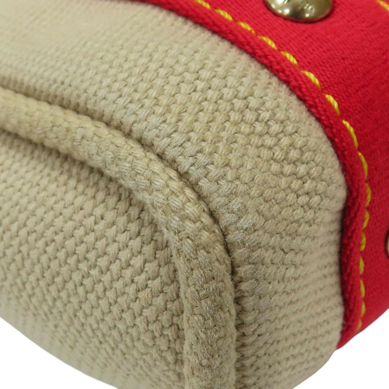 米/紅色 帆布 Antigua Cabas PM 手提包【LOUIS VUITTON LV 路易威登】 M40038-14