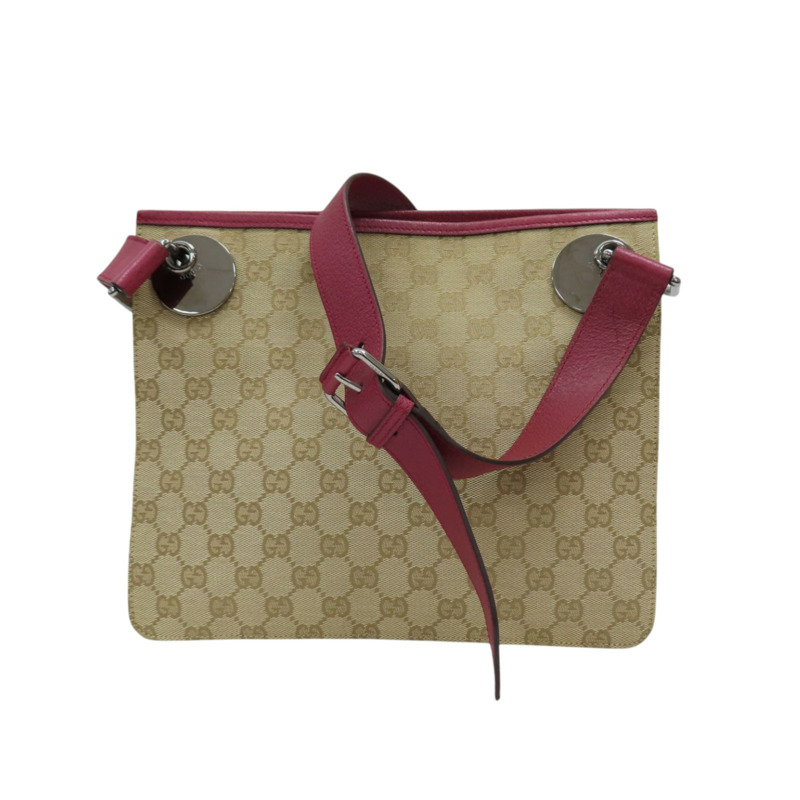 棕色 帆布 紅色 牛皮 GG Eclipse 肩背包【GUCCI 古馳】 120841-1