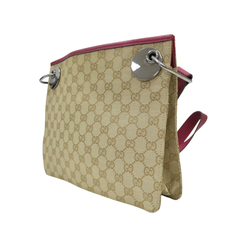 棕色 帆布 紅色 牛皮 GG Eclipse 肩背包【GUCCI 古馳】 120841-2